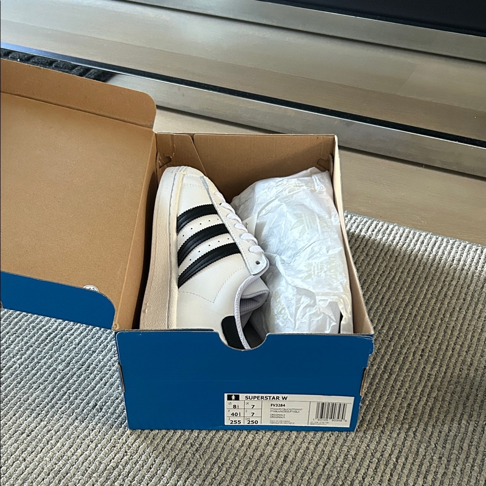 Adidas Superstar White with Black Stripes